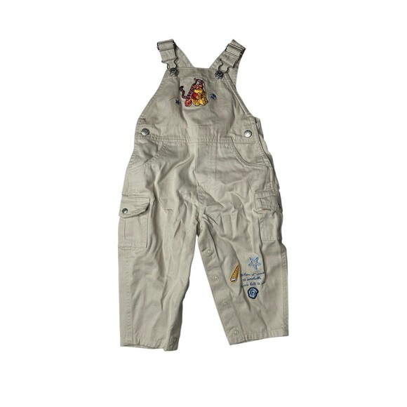 Vintage y2k Disney Winnie the pooh Tan bib overalls 12 months sea shore summer - Picture 1 of 8